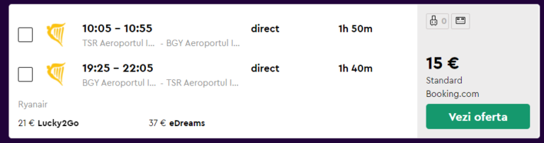 Bilete ieftine de avion Bucuresti Milano