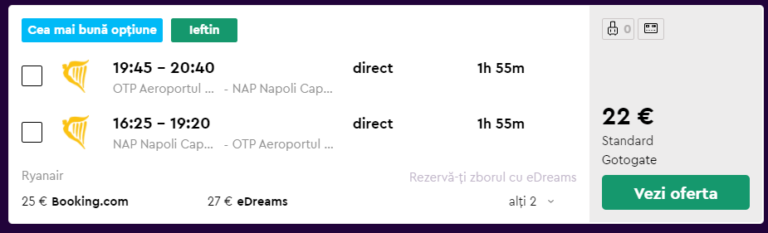 Bilete de avion ieftine Napoli